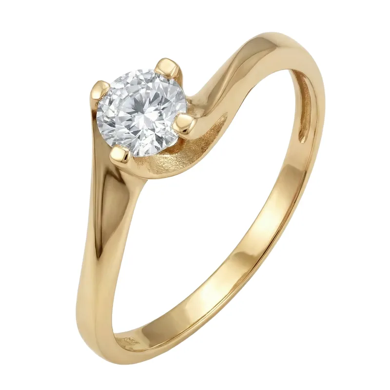 Χρυσό μονόπετρο φλόγα Κ14 015826 015826 Χρυσός 14 Καράτια