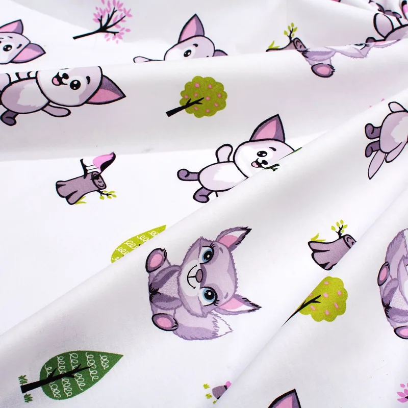 Πάνα Χασέ (80x80) Dimcol Baby Foxes 594 White - Pastel Lilac