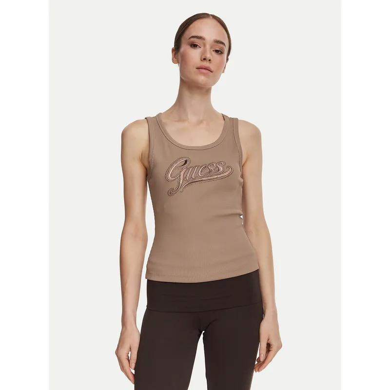 Guess Τοπ W6YP30 K4380 Ανοιχτό καφέ Slim Fit