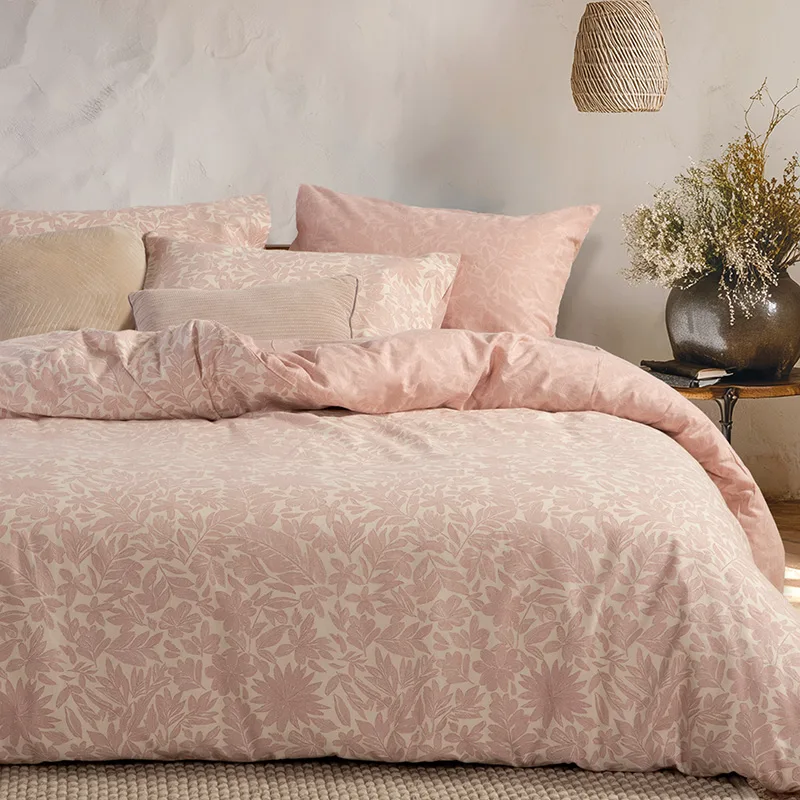 Σεντόνια Φανελένια King Size (Σετ) 180X200+32 Nef Nef Issual Ροζ Χωρίς Λάστιχο (180x200+32)