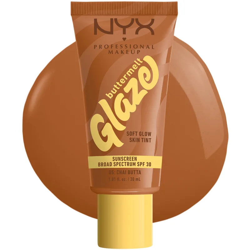Nyx Professional Makeup Buttermelt Glaze Soft Glow Skin Tint Spf30 Makeup που Προσφέρει Λάμψη Υψηλής Προστασίας 30ml - 05 Chai Butta
