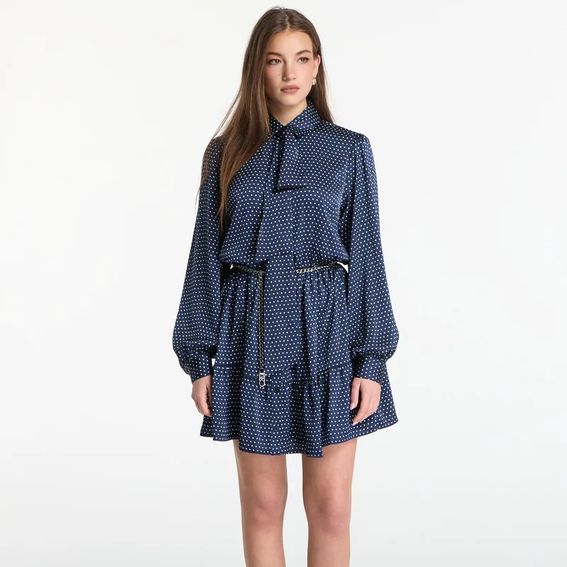 Φόρεμα Michael Kors Dot Ls Mini Dress Midnight Blue L