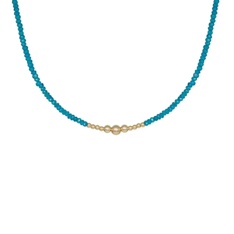 Γυναικείο χρυσό κολιέ Κ14 Salomite Blue 042105 042105 Χρυσός 14 Καράτια
