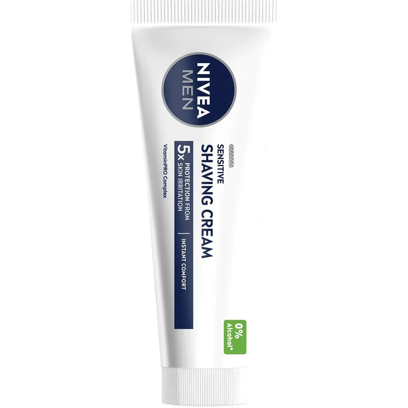Nivea Men Shaving Sensitive Cream Ανδρική Κρέμα Ξυρίσματος για Άμεση Προστασία & Ευαίσθητο Δέρμα Χωρίς Αλκοόλ 100ml