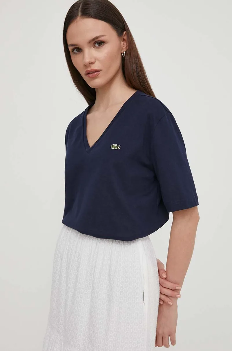 Βαμβακερό μπλουζάκι Lacoste