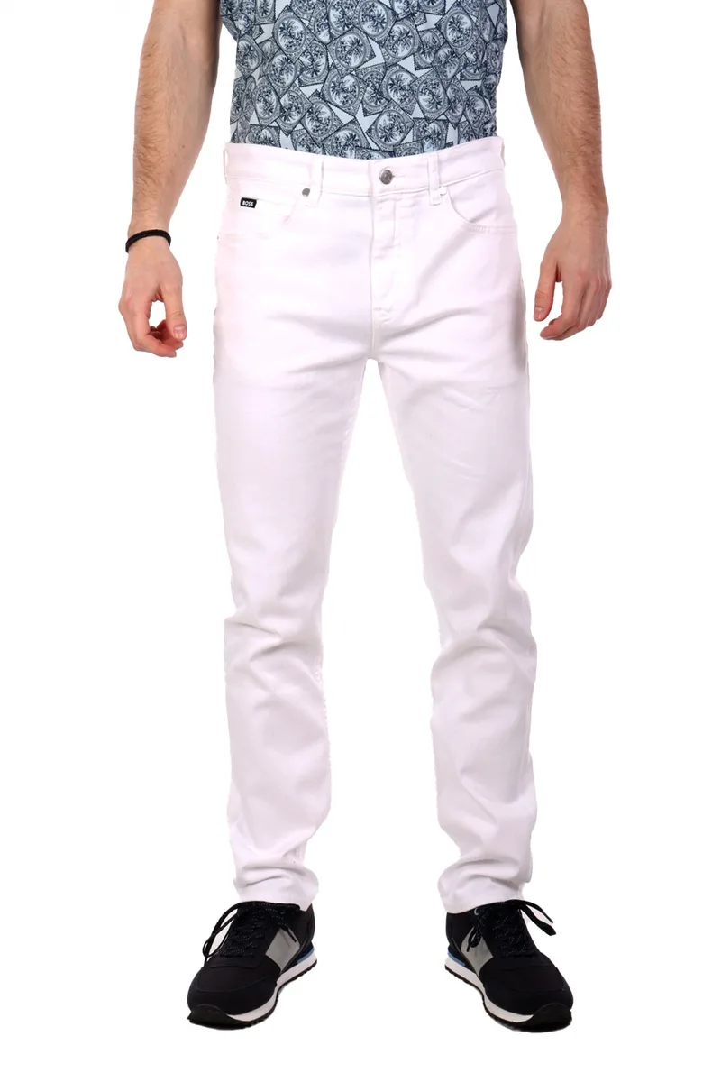 BOSS ΠΑΝΤΕΛΟΝΙ JEANS SLIM FIT H-DELAWARE ΛΕΥΚΟ