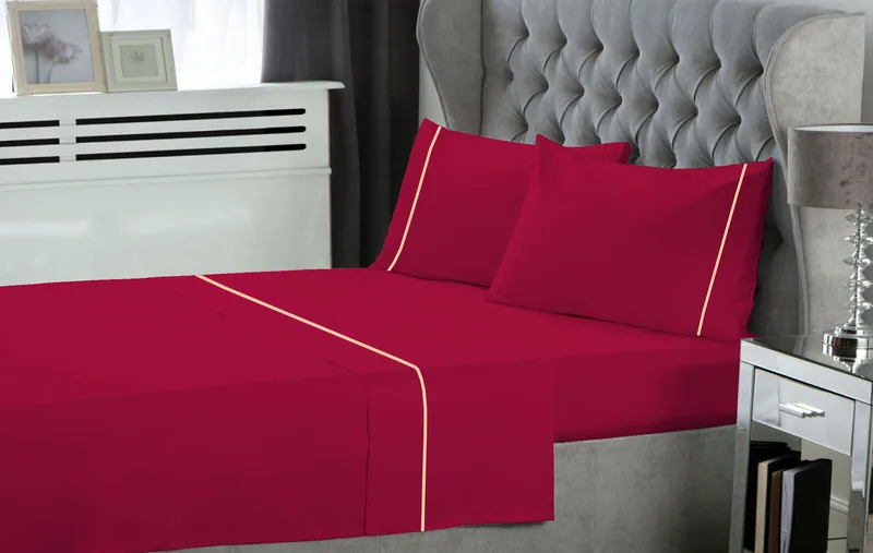 Σετ Σεντόνια Polycotton Υπέρδιπλα 240x270εκ. Cherry Le Blanc 7005950-17 (Τύπος κατωσέντονου: Χωρίς Λάστιχο, Ύφασμα: 50% Cotton-50% Polyester, Χρώμα: Κερασί, Μέγεθος: Υπέρδιπλα) - Le Blanc - 7005950-17