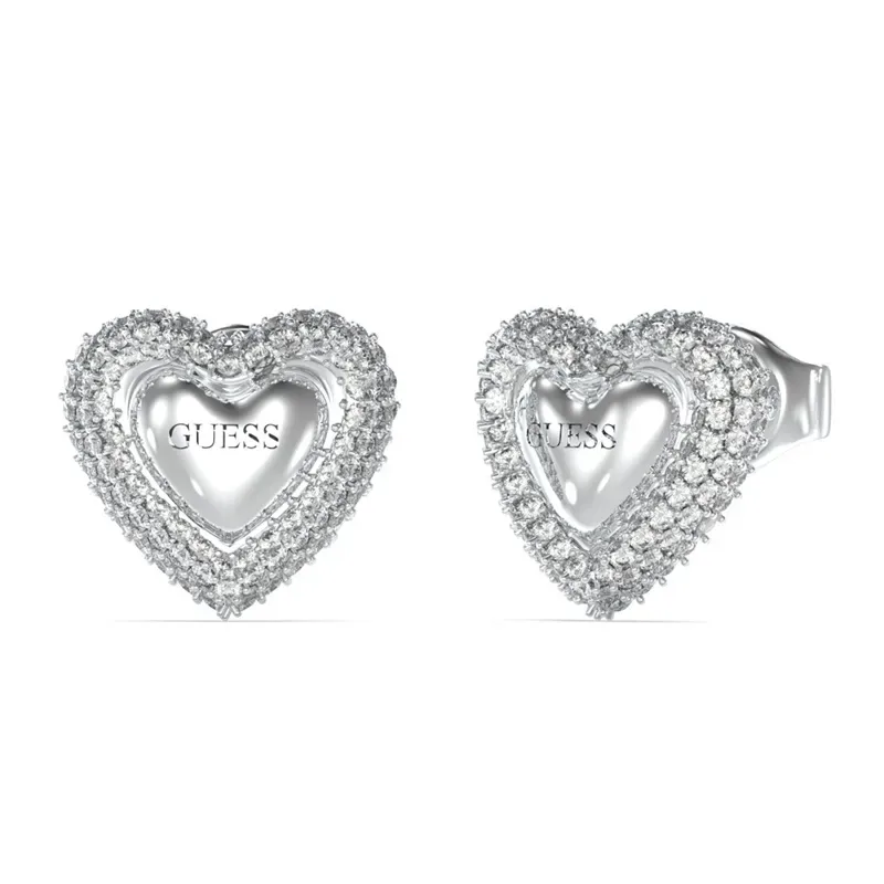 Σκουλαρίκια γυναικεία καρδιές Guess Beloved Stainless Steel JUBE05020JWRHT/U JUBE05020JWRHT/U Ατσάλι