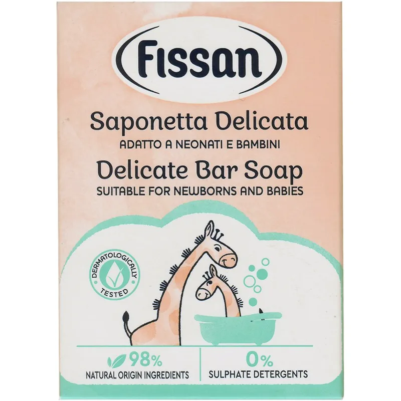 Fissan Delicate Bar Soap Βρεφική Μπάρα Σαπουνιού Εμπλουτισμένο με Γλυκερίνη 90g