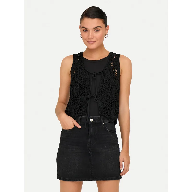 ONLY Τοπ Lizzy 15343882 Μαύρο Regular Fit