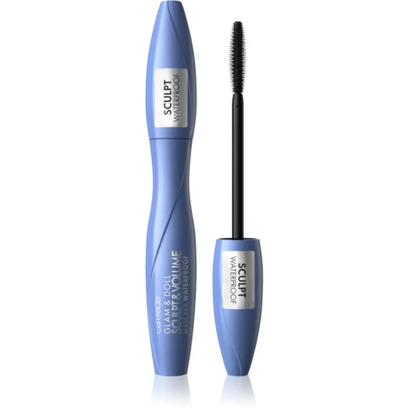 Catrice Glam & Doll Sculpt & Volume αδιάβροχη μάσκαρα για όγκο και περιστροφή των βλεφαρίδων μαύρο 10 ml