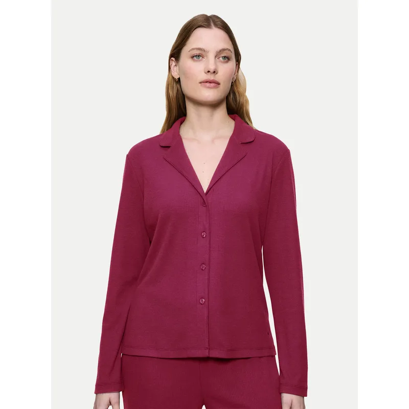 Triumph Μπλούζα πιτζάμας Mix&Match 10225047 Μπορντό Regular Fit