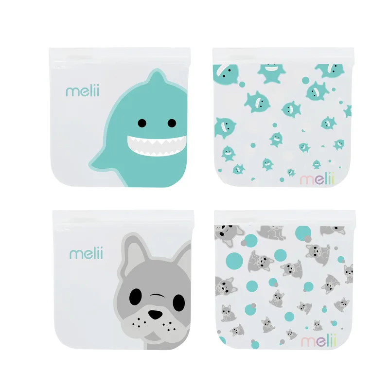 Melii Bulldog/Shark Snack Bags - Επαναχρησιμοποιούμενα Τσαντάκια