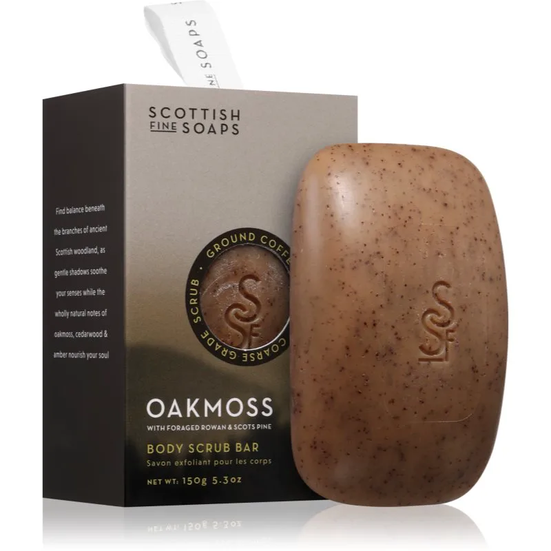 Scottish Fine Soaps Oakmoss απολεπιστικό σαπούνι σώματος 150 γρ
