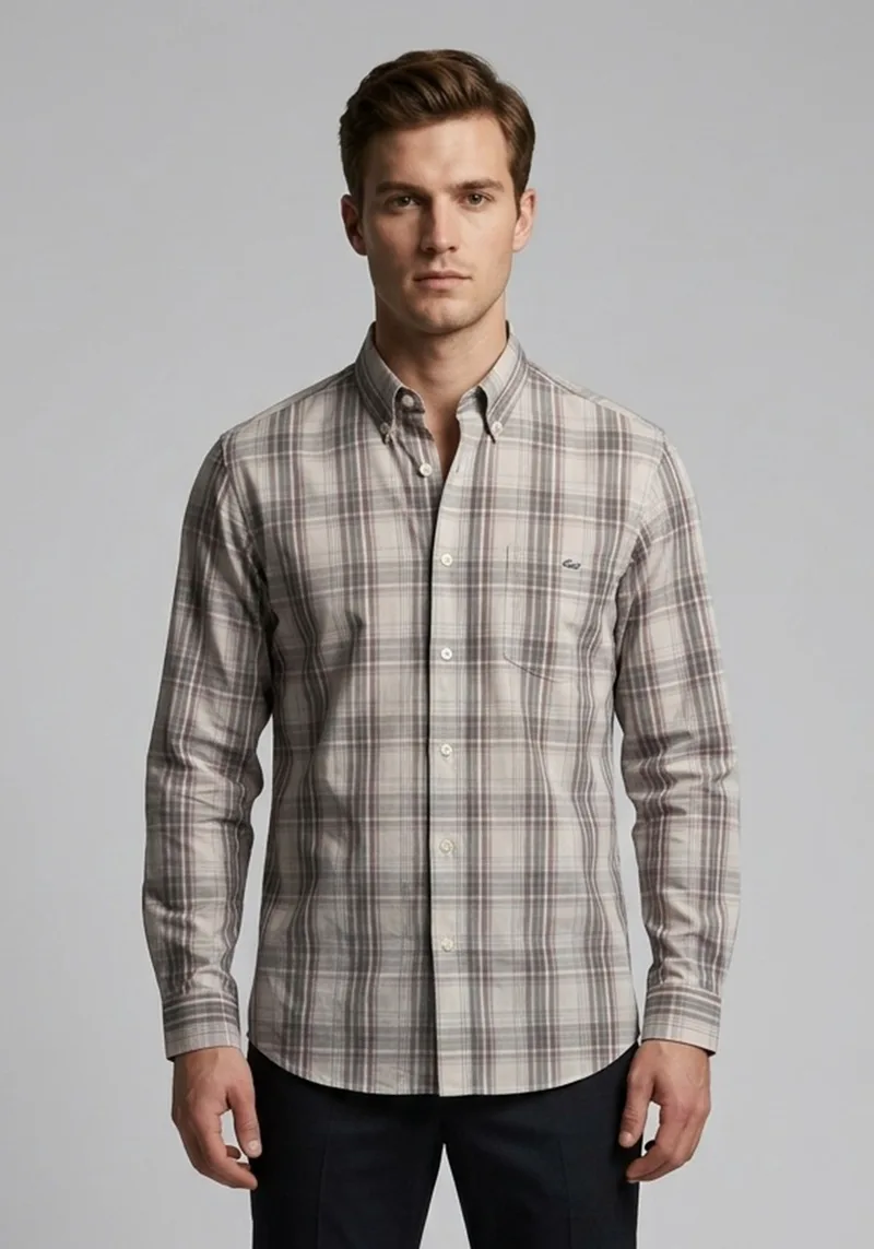 Lacoste Πουκάμισο Checkered- CH2033 522 White/Marine