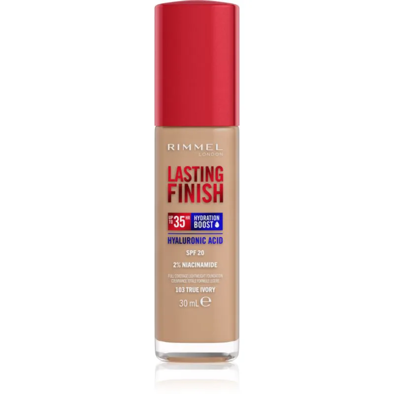 Rimmel Lasting Finish 35H Hydration Boost ενυδατικό μεικ απ SPF 20 απόχρωση 103 True Ivory 30 ml
