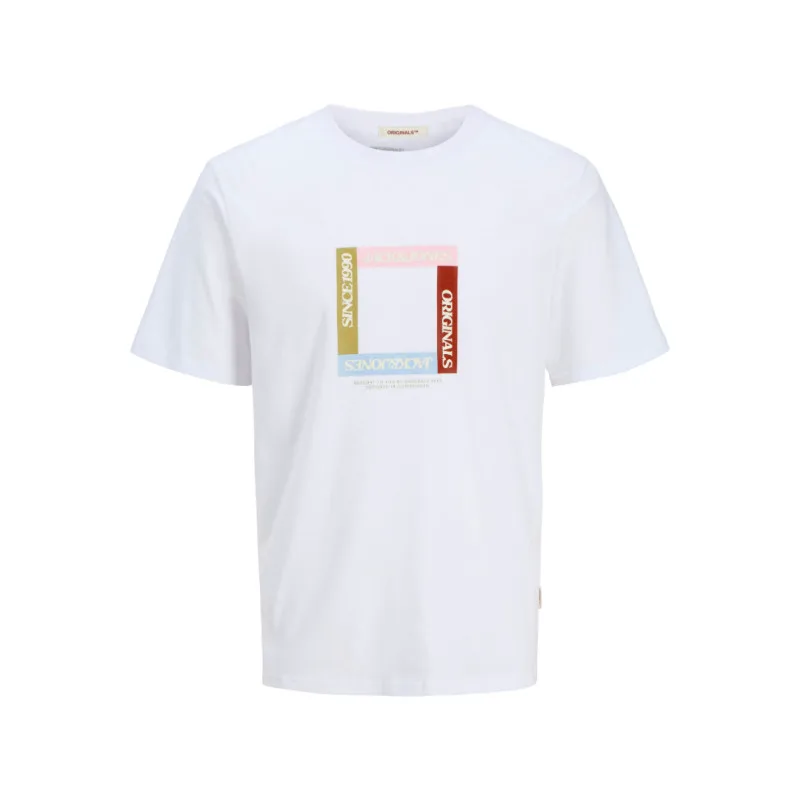 Jack & Jones "Tavira Branding"σε Plus fit γραμμή,με μεταξοτυπία - Bright White
