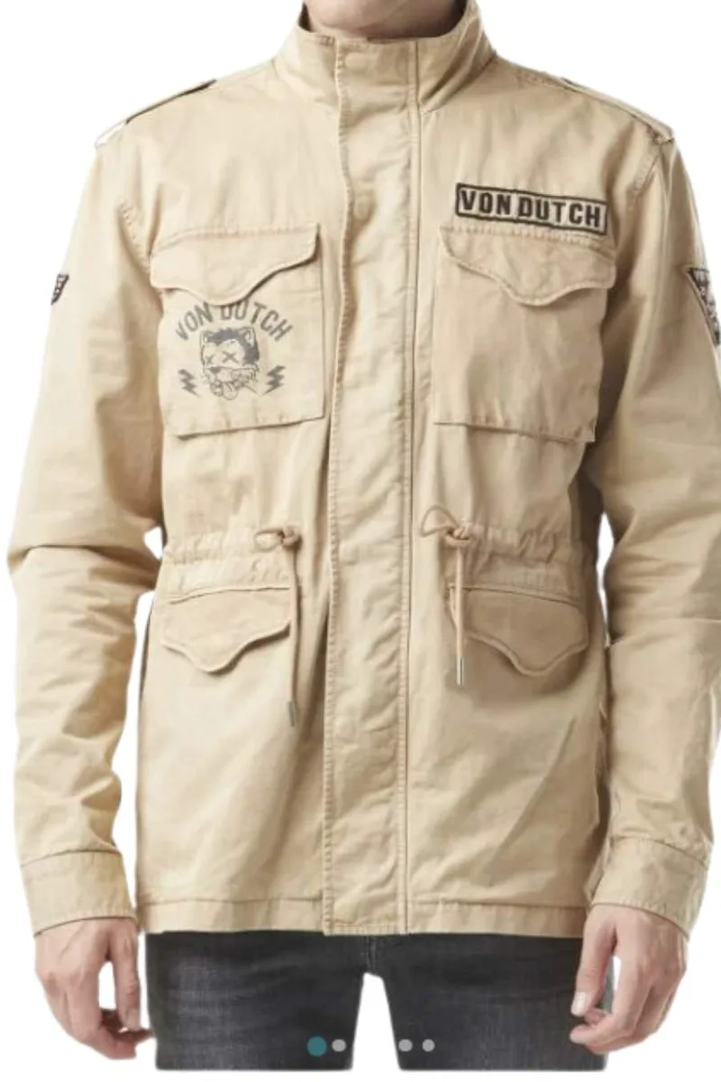 VON DUTCH Ανδρικό Μπουφάν VD/1/JKT/M65/C - ΜΠΕΖ-VD/1/JKT/M65/C-BEIGE