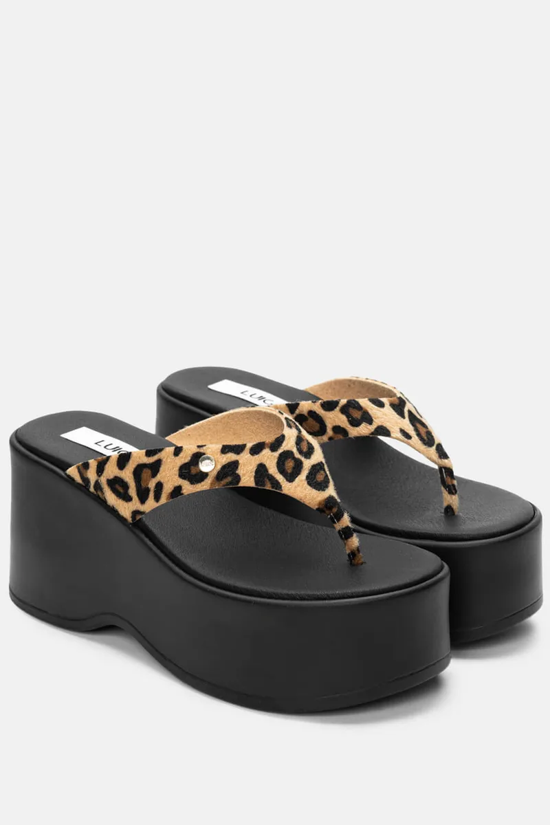LUIGI DESIGN - Πλατφόρμες με Λεπτή Φάσα - Animal Print