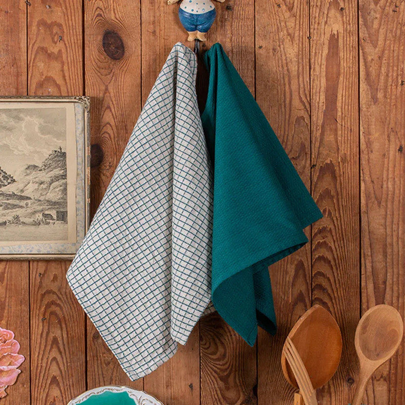 Ποτηρόπανα Σετ 2τμχ Melinen Carrot Teal 45x65