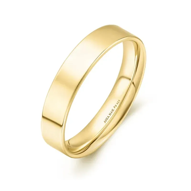 Δαχτυλίδι επίχρυσο πλακέ Ania Haie 925 Smooth Band R064-03G R064-03G Ασήμι
