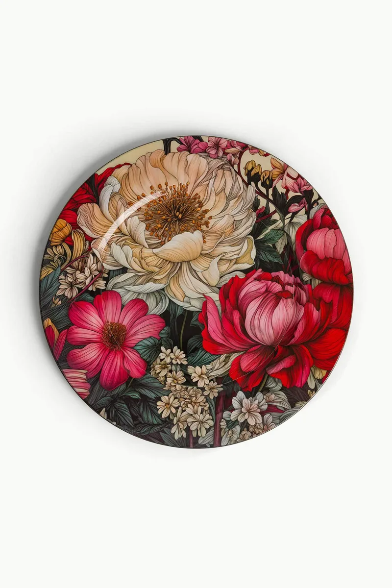 Coincasa πλαστικό πιάτο σερβιρίσματος με floral μοτίβο - 007494218 Κόκκινο