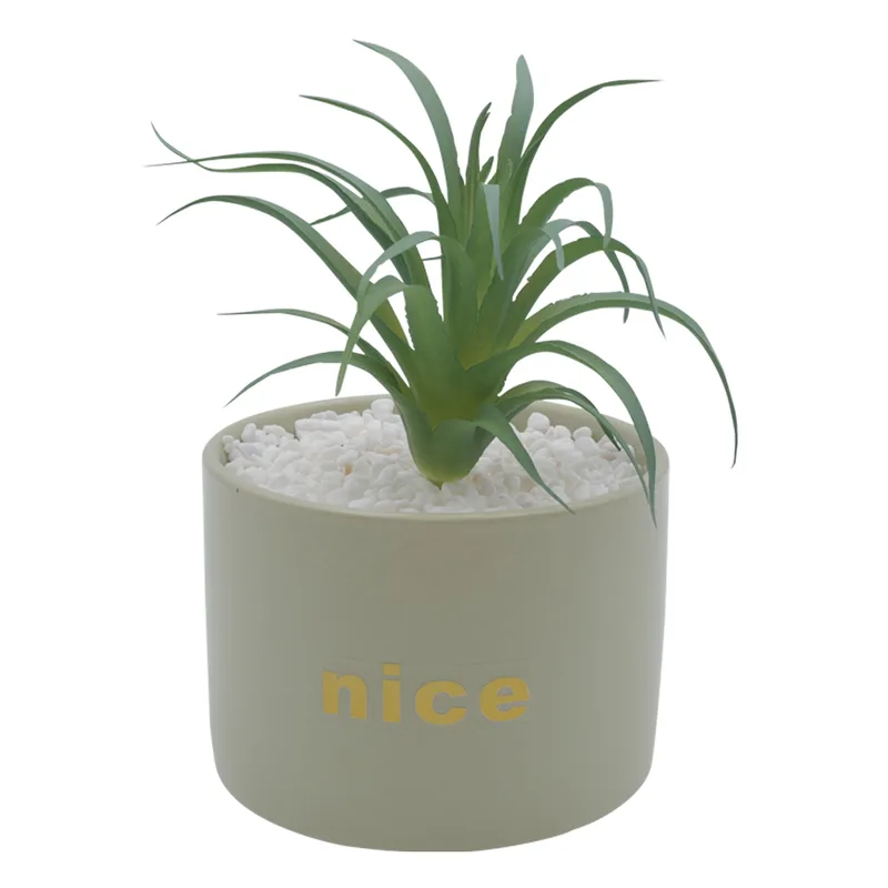 Τεχνητό Φυτό σε Κεραμικό Γλαστράκι "Nice" 11x17cm Μέντα