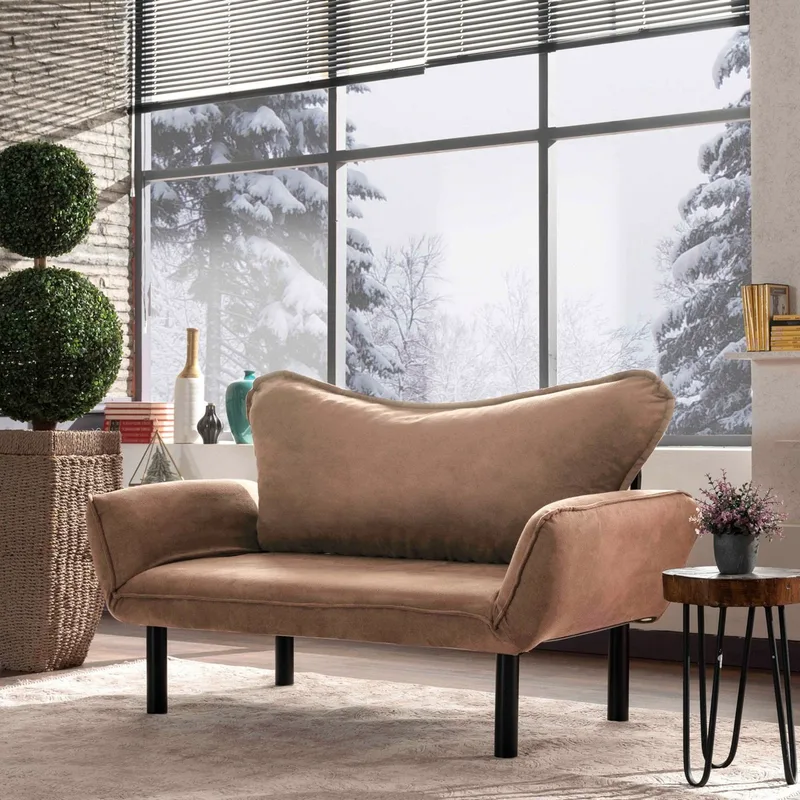 Διθέσιος Καναπές-Κρεβάτι Chatto - Light Brown 859Ftn2867 (150x75x70)