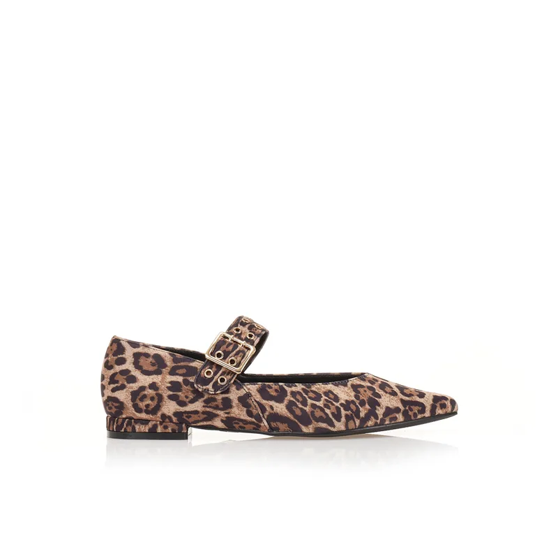 Γόβες με λουράκι & τρούκς animal print ΛΕΟΠΑΡ