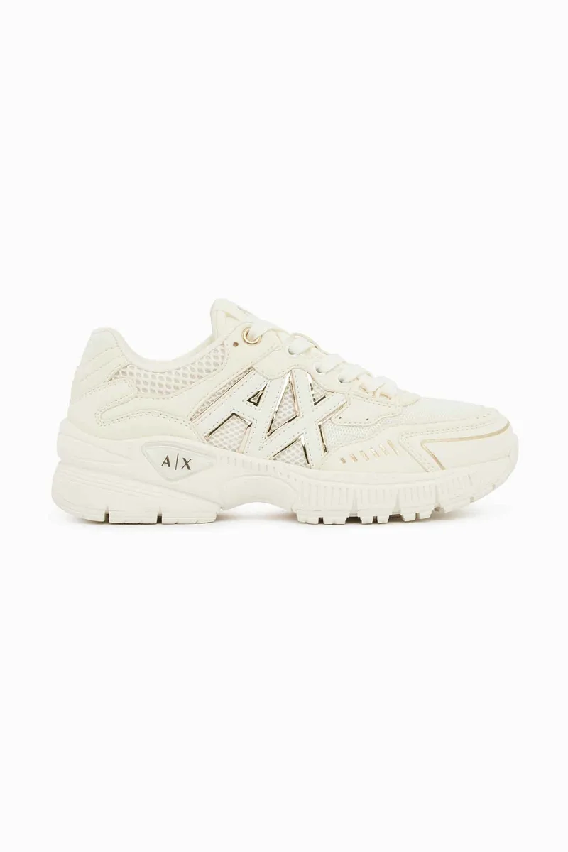 Armani Exchange γυναικεία sneakers με monogram - XW002153AF22757 Κρέμ