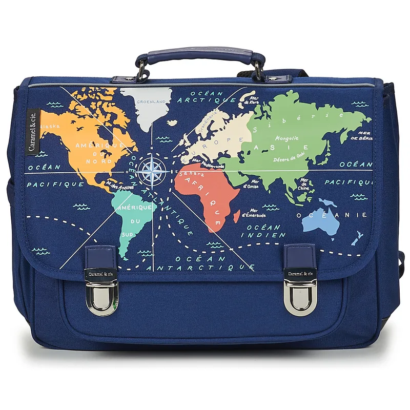 Σάκα CARAMEL & CIE CARTABLE 38 CM MAPPEMONDE
