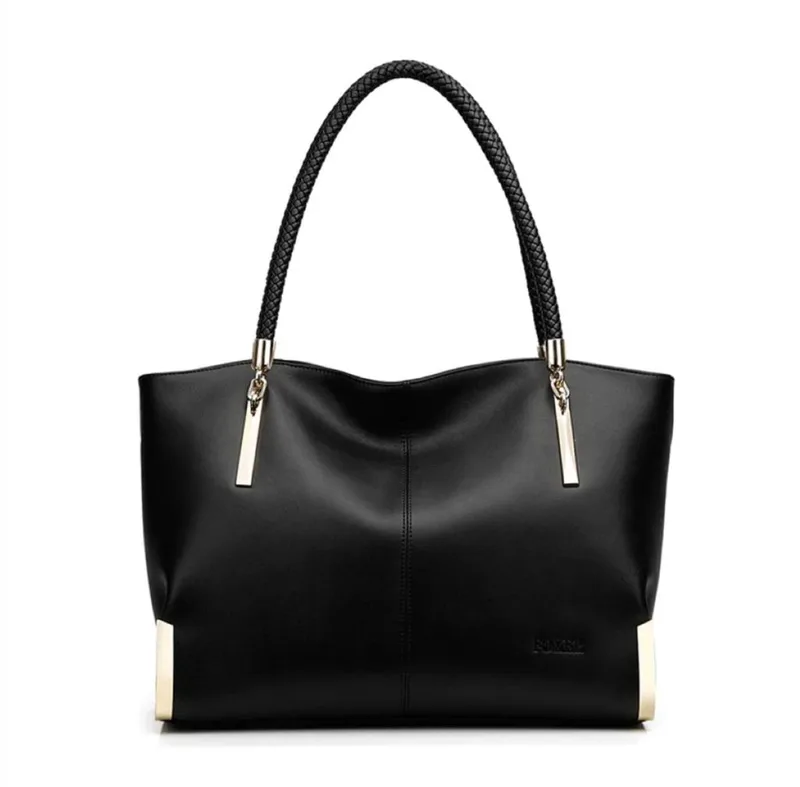 Δερμάτινη Γυναικεία Τσάντα Shopper 'Ωμου Foxer 938032F μαύρο