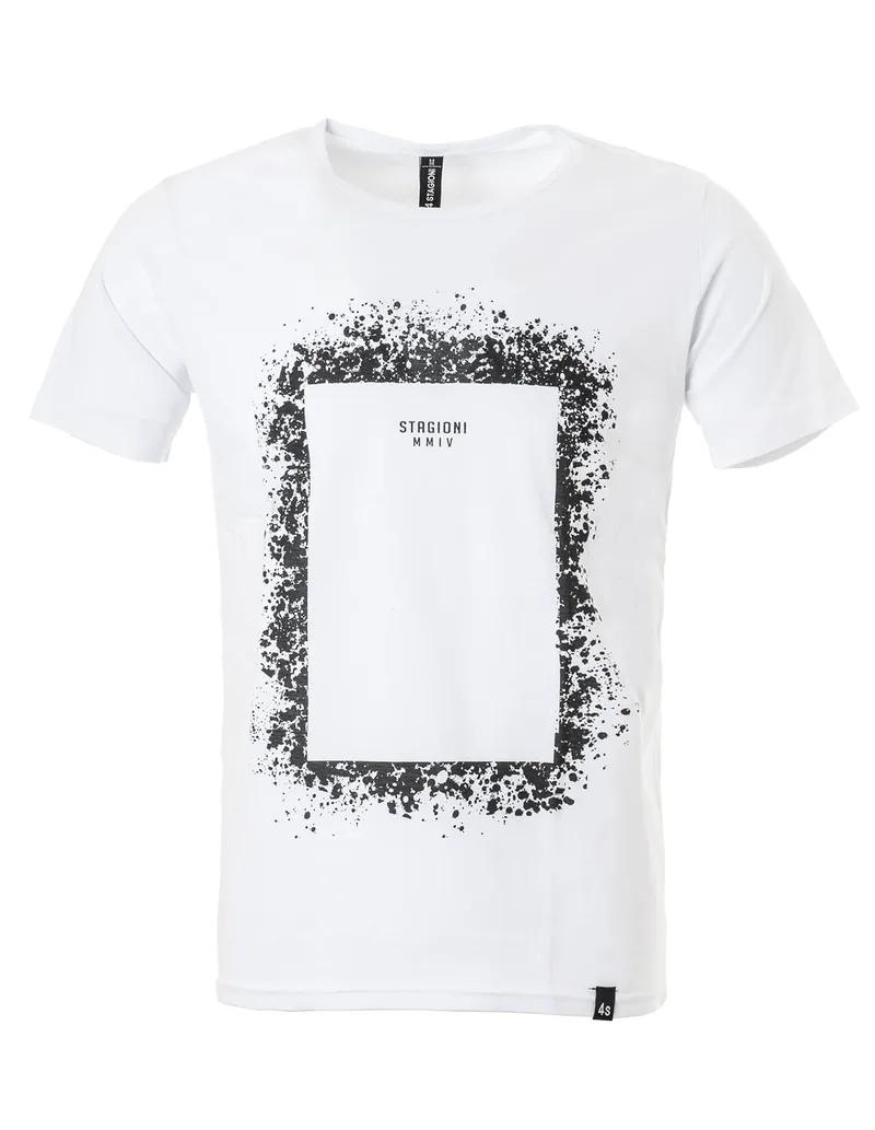 Ανδρικό t-shirt με στάμπα σε λευκό χρώμα