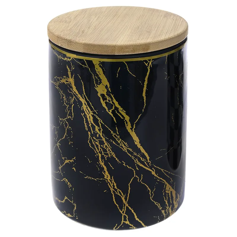 Δοχείο Κεραμικό-Bamboo Μαύρο-Χρυσό iliadis 10x14εκ. 77854 (Υλικό: Κεραμικό, Χρώμα: Μαύρο) - Iliadis - il_77854