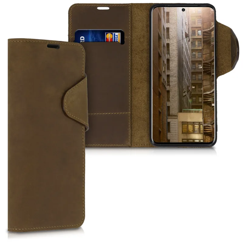 Kalibri Δερμάτινη Suede Θήκη - Πορτοφόλι Samsung Galaxy S20 - Brown (51445.05)