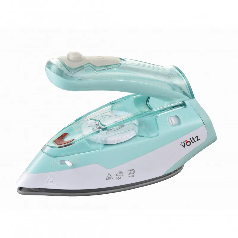 Σίδερο ταξιδιού Oliver Voltz OV51050K, 1100W, 55 ml, Πτυσσόμενη λαβή, Προστασία από υπερθέρμανση, Τυρκουάζ/Λευκό