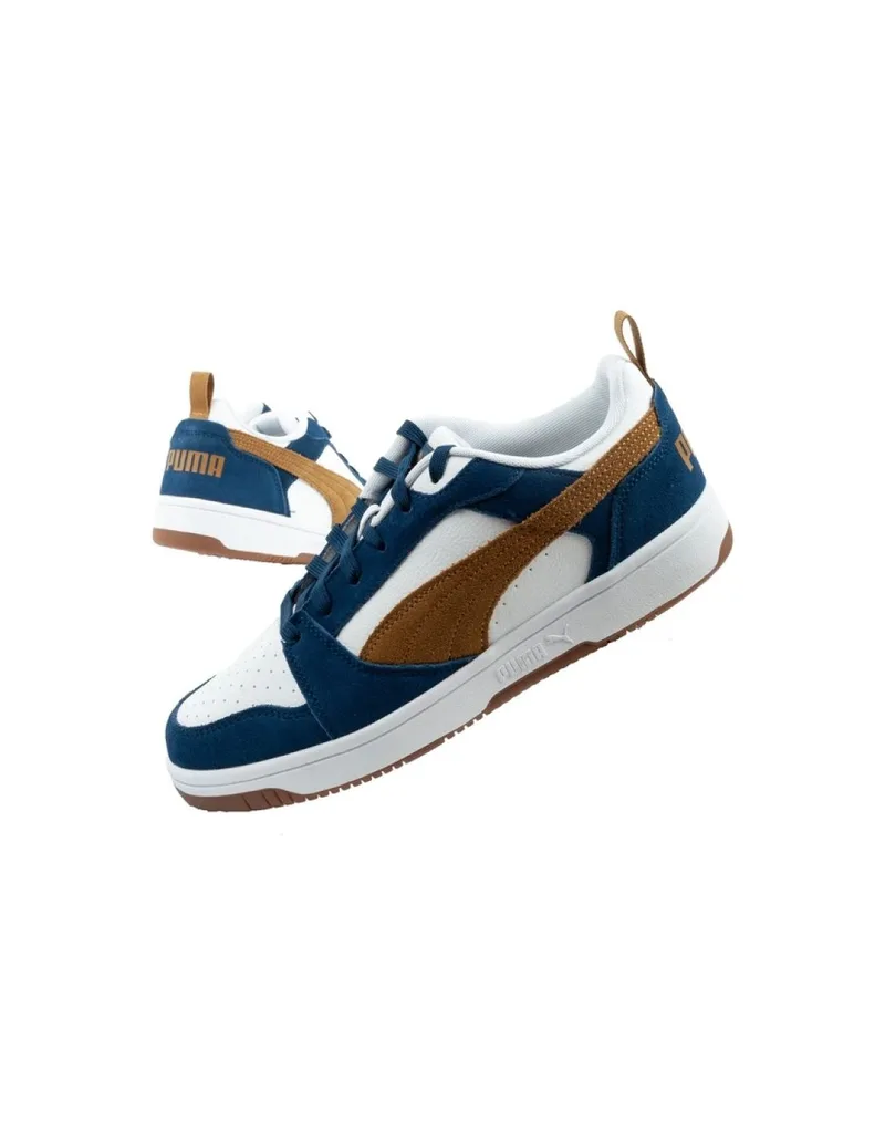 Puma Rebound v6 men's sports sneakers fashionable comfortable white navy brown
