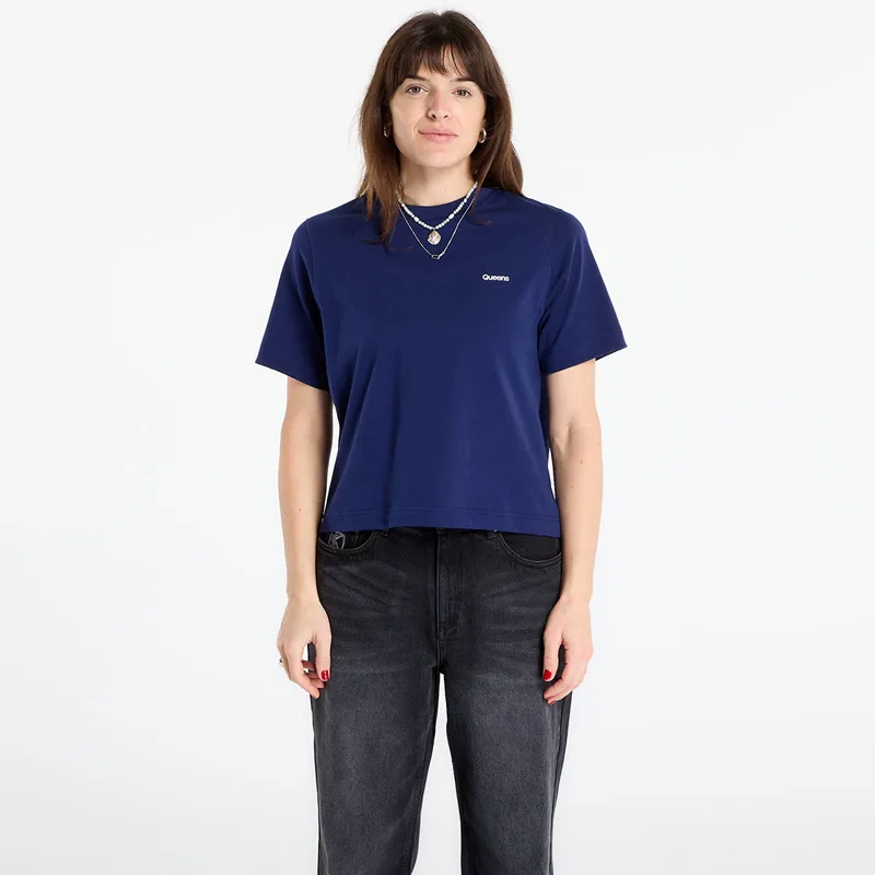 T-shirt Queens Women's Essential T-Shirt With Contrast Print 3-Pack Lavender/ Leaf/ Navy M