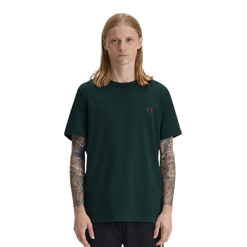 Fred Perry Ανδρική Μπλούζα Ringer T-Shirt M3519-30A Πράσινο