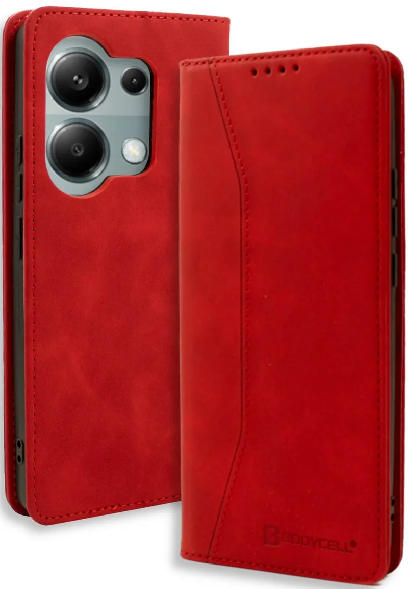 Θήκη Πορτοφόλι - Xiaomi Redmi Note 13 Pro 4G / Poco M6 Pro 4G - Bodycell Book Case - Red (5206015074936)