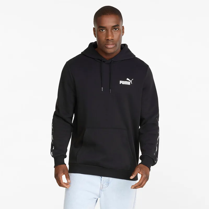 PUMA ESSENTIALS+ TAPE HOODIE ΜΑΥΡΟ