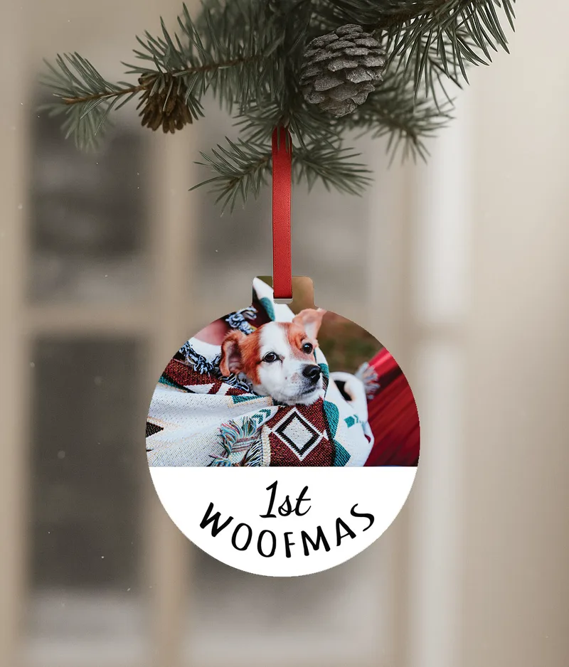 Ξύλινο χριστουγεννιάτικο στολίδι - 1st Woofmas