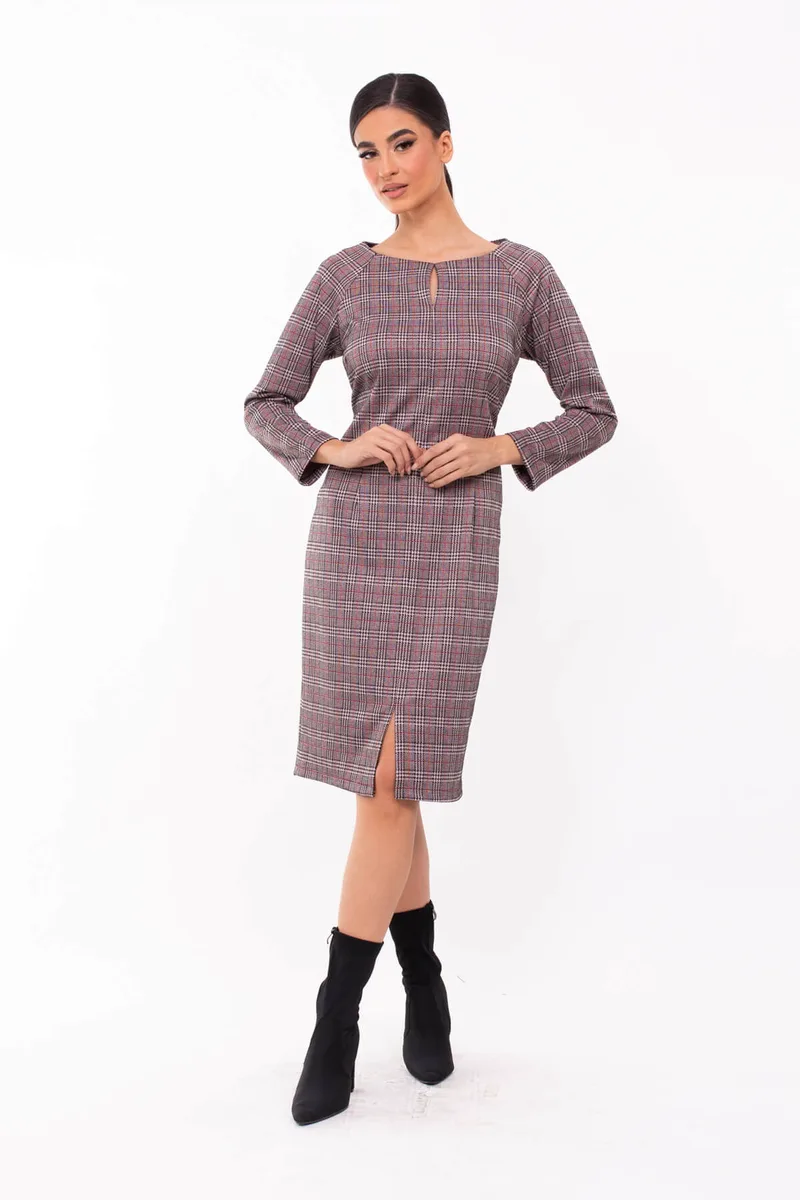 ΦΟΡΕΜΑ PLUS SIZE ΚΑΡΟ ΜΕ ΣΚΙΣΙΜΟ MULTICOLOR