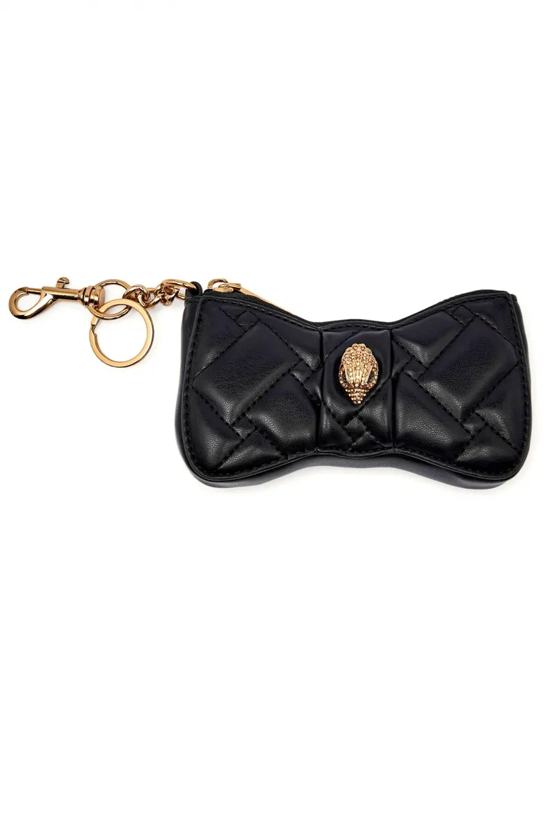 KURT GEIGER ΜΠΡΕΛΟΚ KENSINGTON BOW CHARM KAΠΙΤΟΝΕ LOGO ΜΑΥΡΟ