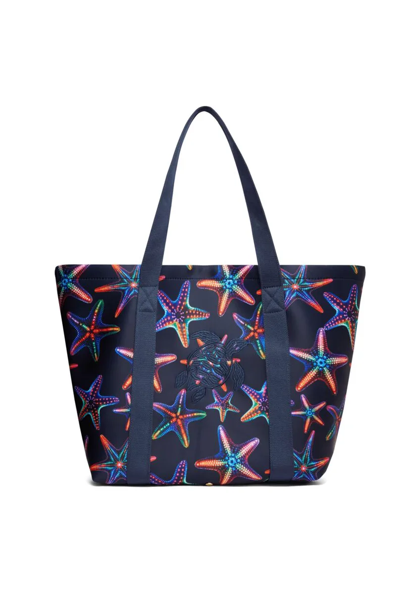 UNISEX ΤΣΑΝΤΑ ΠΑΡΑΛΙΑΣ VILEBREQUIN NEOPRENE BEACH BAG DISCO STARS 62x40x24 cm ΣΚΟΥΡΟ ΜΠΛΕ