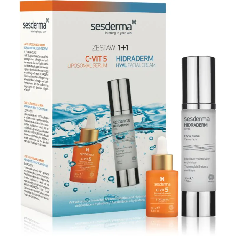 Sesderma Set C-Vit 5 + Hidraderm Hyal σετ δώρου για λαμπρότητα και ενυδάτωση 2 τμχ