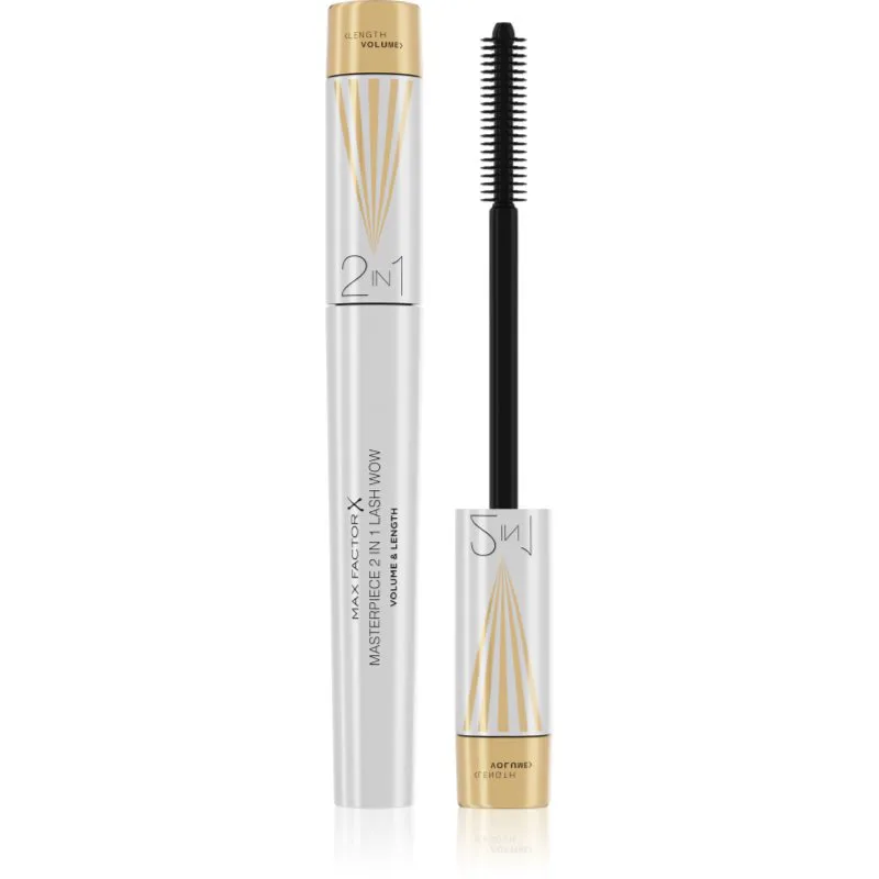 Max Factor Masterpiece Lash Wow μάσκαρα για επιμήκυνση, περιστροφή και όγκο με βούρτσα 2 σε1 απόχρωση Black 7 ml