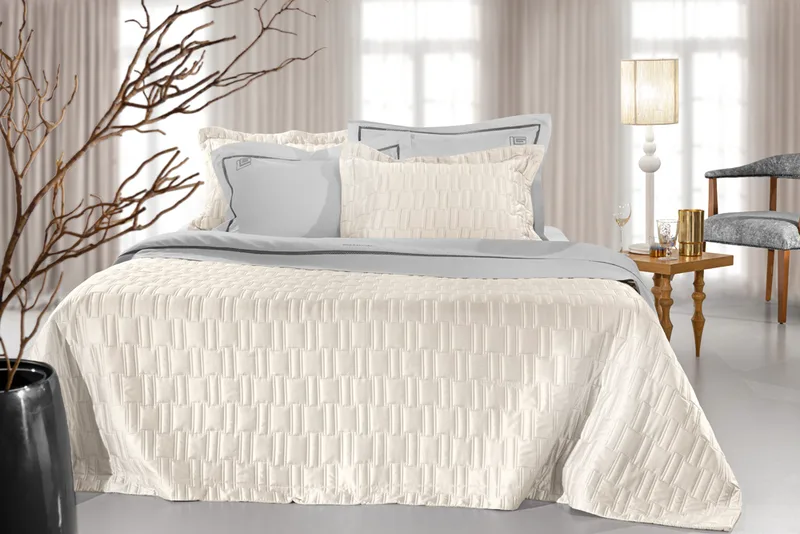 Σετ Κουβερλί Microsatin King Size 240x250εκ. Brick Ivory Guy Laroche (Χρώμα: Ιβουάρ, Μέγεθος: King Size, Ύφασμα: Microsatin) - Guy Laroche - 5206480667817