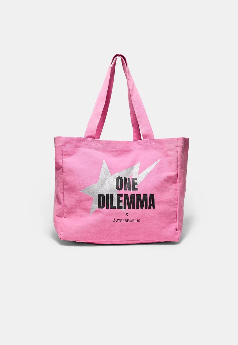 Stradivarius Τσάντα Shopper One Dilemma Παστέλ Ροζ Os
