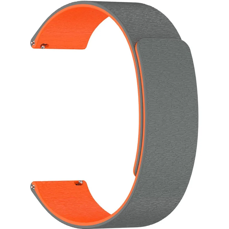 Λουράκι Smartwatch 22mm Techsuit Watchband W074 Μαγνητικό Σιλικόνης - Grey / Πορτοκαλί (5949419283824)